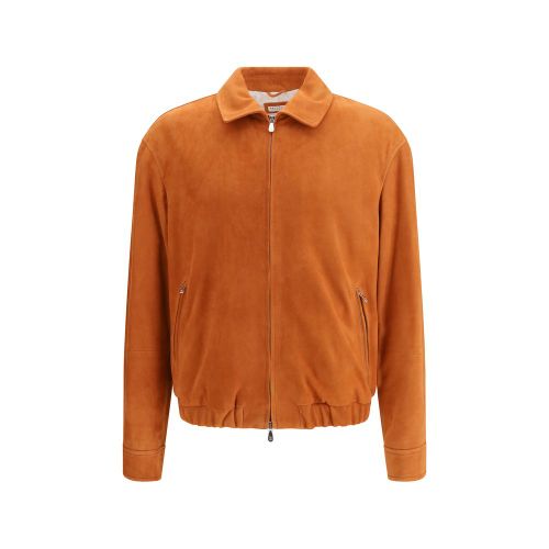 Calf Leather Bos Taurus Leather Men's Jacket - Brunello Cucinelli - Modalova