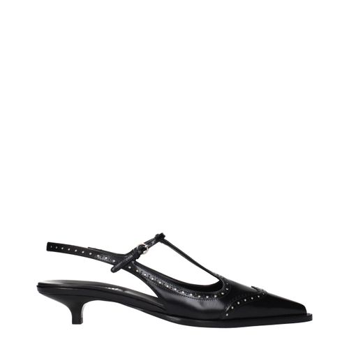 Leather Mid Heel Women's Pumps - Miu Miu - Modalova
