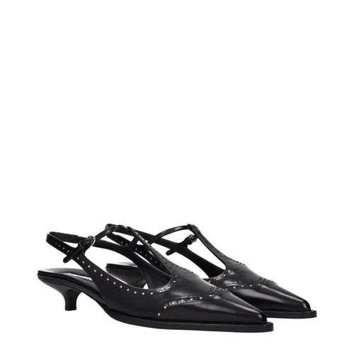 Leather Mid Heel Women's Pumps - Miu Miu - Modalova