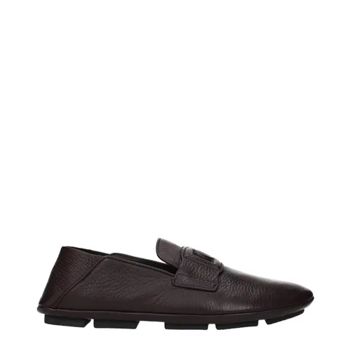 Leather Slip-On Men's Loafers - Dolce & Gabbana - Modalova