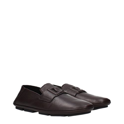 Leather Slip-On Men's Loafers - Dolce & Gabbana - Modalova