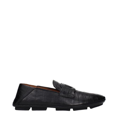 Leather Slip-On Men's Loafers - Dolce & Gabbana - Modalova