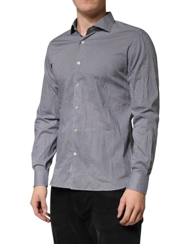 Patterned Long Sleeves Dress Men's Shirt - Domenico Tagliente - Modalova