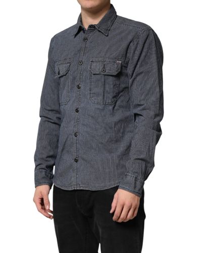White Button Down Long Sleeves Men Denim Men's Shirt - Jack & Jones - Modalova