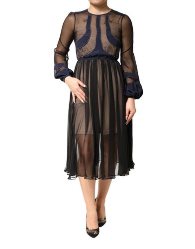 Long Sleeves Sheer Silk Sheath A-line Midi Women's Dress (Pre-Owned) - N.21 - Modalova