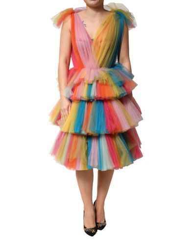 Nylon Tiered Tulle Midi Women's Dress - Dolce & Gabbana - Modalova