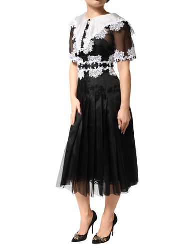 Silk Macrame Lace Midi Women's Dress - Dolce & Gabbana - Modalova