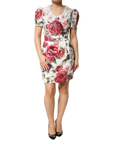Floral Embellished Sheath Mini Women's Dress - Dolce & Gabbana - Modalova