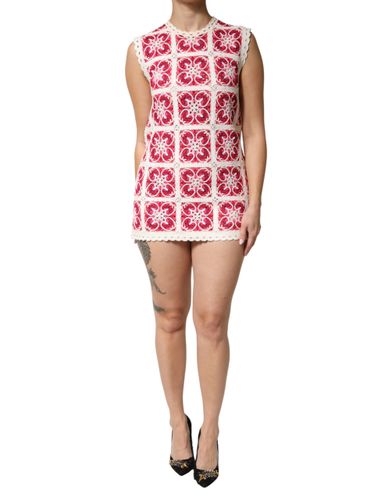 Brick Stitched Crochet Mini Women's Dress - Dolce & Gabbana - Modalova