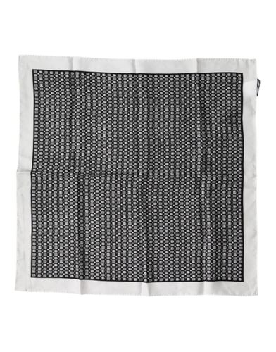 White Black Patterned Square Foulard Men's Scarf - Dolce & Gabbana - Modalova