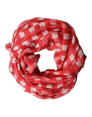 Red Checkered Stole Neck Wrap Shawl Men's Scarf - Dolce & Gabbana - Modalova