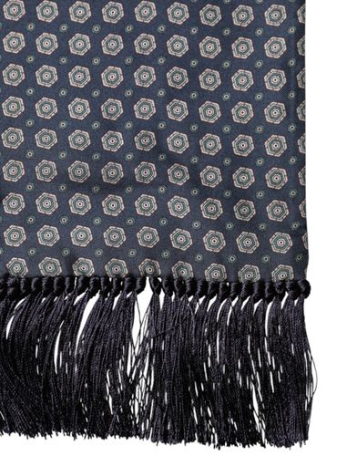 Patterned Silk Fringes Foulard 138cm x 15.5cm Men's Scarf - Dolce & Gabbana - Modalova