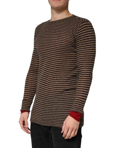 Brown Black Stripes Wool Crew Neck Pullover Men's Sweater (Pre-Owned) - Daniele Alessandrini - Modalova