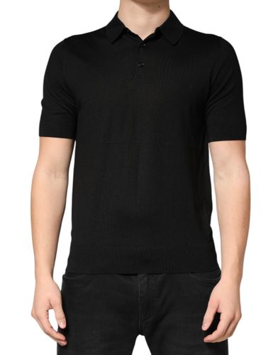 Black Silk Collared Short Sleeve Polo Men's T-shirt (Pre-Owned) - Dolce & Gabbana - Modalova