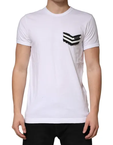 Stripes Cotton Crew Neck Tee Men's T-shirt - Dolce & Gabbana - Modalova