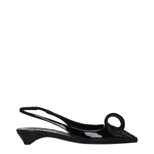 Leather Flat Women's Sandals - Prada - Modalova