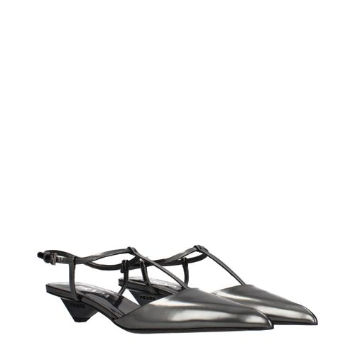Leather Flat Women's Sandals - Prada - Modalova