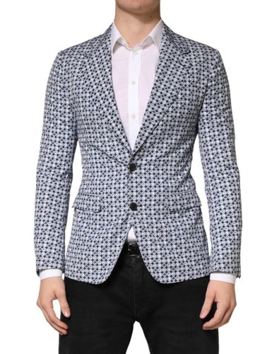 Cotton Patterned Single Breasted Men's Blazer - Dolce & Gabbana - Modalova