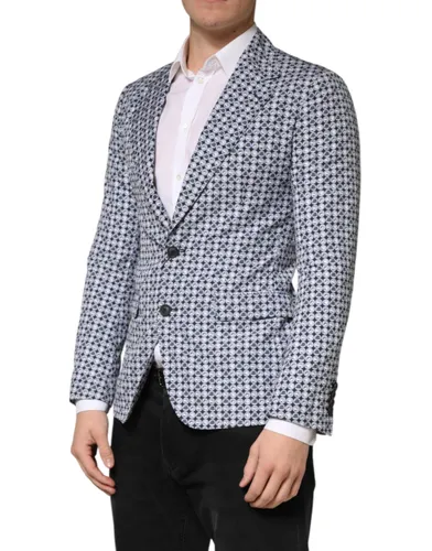 Cotton Patterned Single Breasted Men's Blazer - Dolce & Gabbana - Modalova