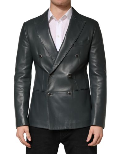 Leather Double Breasted 2Button Men's Blazer (Pre-Owned) - Dolce & Gabbana - Modalova
