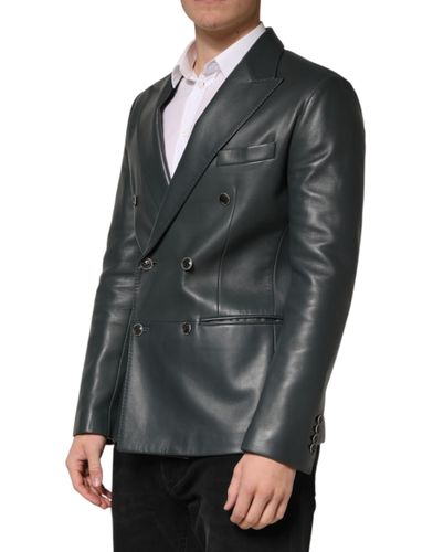 Leather Double Breasted 2Button Men's Blazer (Pre-Owned) - Dolce & Gabbana - Modalova