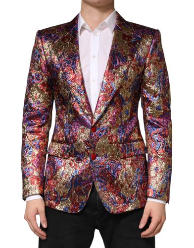 Jacquard Single Breasted Men's Blazer - Dolce & Gabbana - Modalova