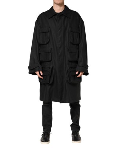 Pockets Collared Trench Coat Men's Jacket - Dolce & Gabbana - Modalova