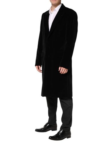 Cotton Velvet Long Trench Coat Men's Jacket - Dolce & Gabbana - Modalova