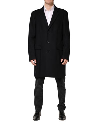 Wool Single Breasted Long Coat Men's Jacket - Dolce & Gabbana - Modalova