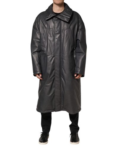 Leather Collared Trench Coat Men's Jacket (Pre-Owned) - Dolce & Gabbana - Modalova