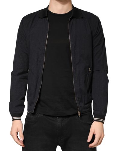 Dark Cotton Full Zip Bomber Men Men's Jacket - Dolce & Gabbana - Modalova