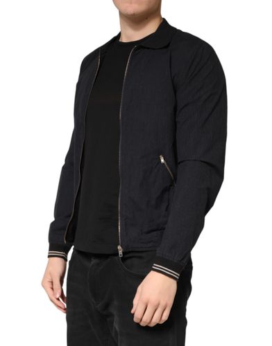 Dark Cotton Full Zip Bomber Men Men's Jacket - Dolce & Gabbana - Modalova