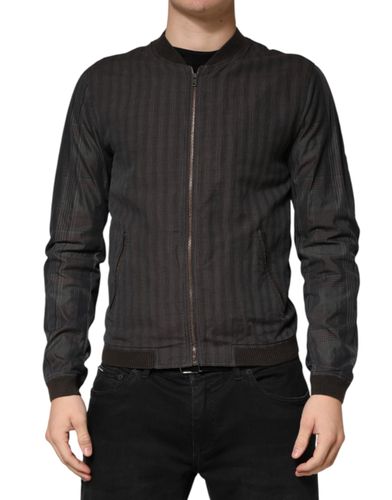 Stripes Cotton Full Zip Bomber Men's Jacket - Dolce & Gabbana - Modalova
