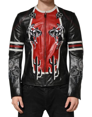 Guns n' Roses Full Zip Men Biker Men's Jacket - Dolce & Gabbana - Modalova