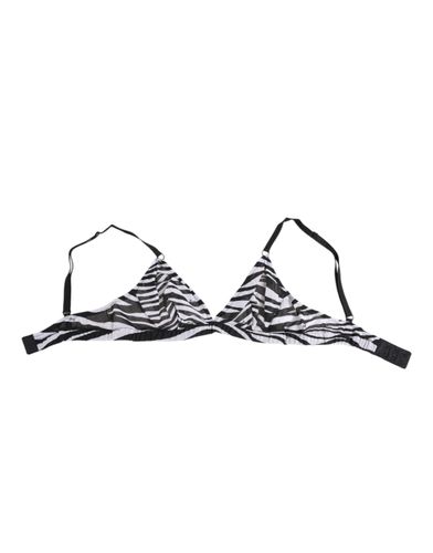 Black White Zebra Print Sheer Mesh Bralette Women's Underwear - Dolce & Gabbana - Modalova