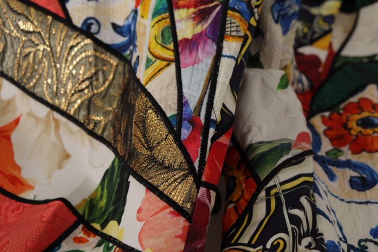 Patchwork Jacquard High Waist Women's Pants - Dolce & Gabbana - Modalova