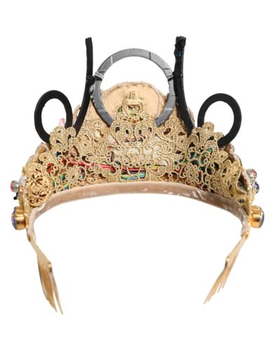 Brass Crystal Embellished Headpiece Crown Women's Tiara (Pre-Owned) - Dolce & Gabbana - Modalova