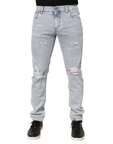 Distressed Slim Fit Ripped Denim Men's Jeans (Pre-Owned) - Dolce & Gabbana - Modalova