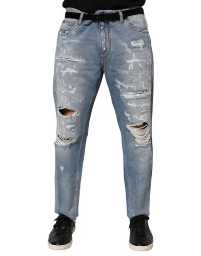 Distressed Ripped Denim Pants Men's Jeans - Dolce & Gabbana - Modalova