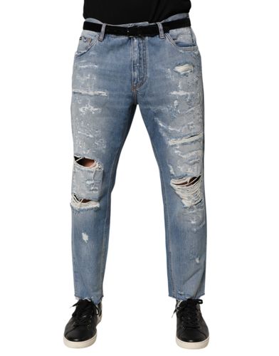 Distressed Ripped Denim Trouser Men's Jeans - Dolce & Gabbana - Modalova