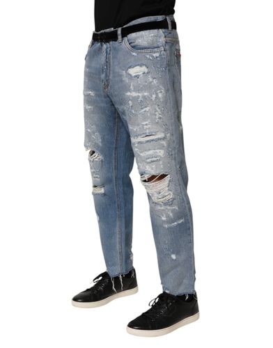Distressed Ripped Denim Trouser Men's Jeans - Dolce & Gabbana - Modalova