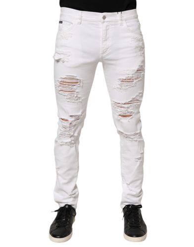 Distressed Ripped Denim Trouser Men's Jeans - Dolce & Gabbana - Modalova