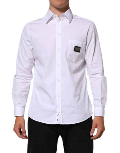Logo Plaque Collared Formal Dress Men's Shirt (Pre-Owned) - Dolce & Gabbana - Modalova