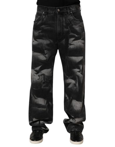 Marbled Effect Straight Men Denim Men's Jeans - Dolce & Gabbana - Modalova