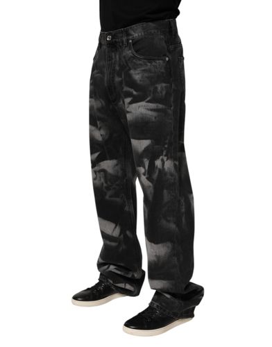 Marbled Effect Straight Men Denim Men's Jeans - Dolce & Gabbana - Modalova