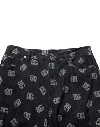 Monogram Denim Cargo Men Bermuda Men's Short - Dolce & Gabbana - Modalova
