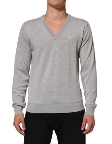 Wool Knit Logo V-Neck Pullover Men's Sweater (Pre-Owned) - Dolce & Gabbana - Modalova