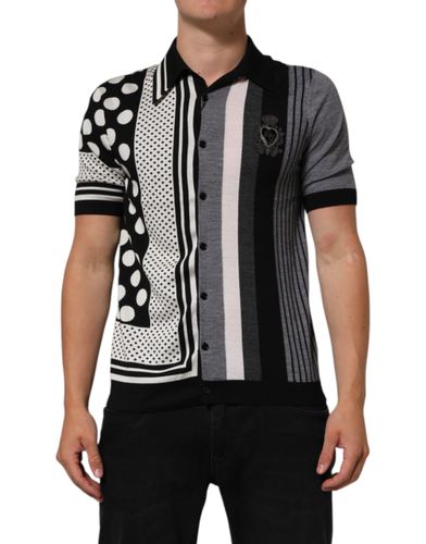 White Polka Dot Collared Polo Men's T-shirt (Pre-Owned) - Dolce & Gabbana - Modalova