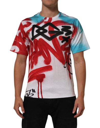 Graffiti Crew Neck Short Sleeves Men's T-shirt - Dolce & Gabbana - Modalova