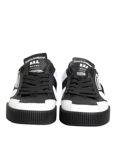 Black White Leather MIAMI Low Top Sneakers Men's Shoes (Pre-Owned) - Dolce & Gabbana - Modalova